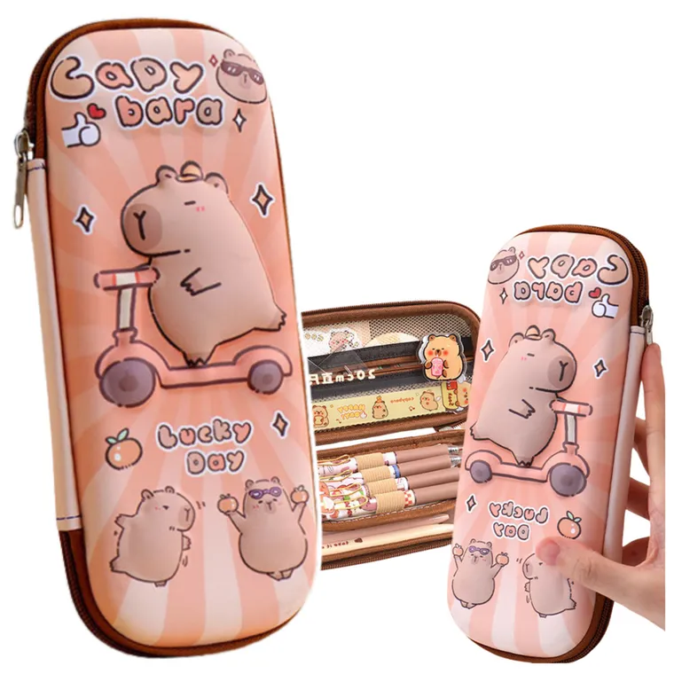 Lean Toys, piórnik owalny, kapibara na hulajnodze