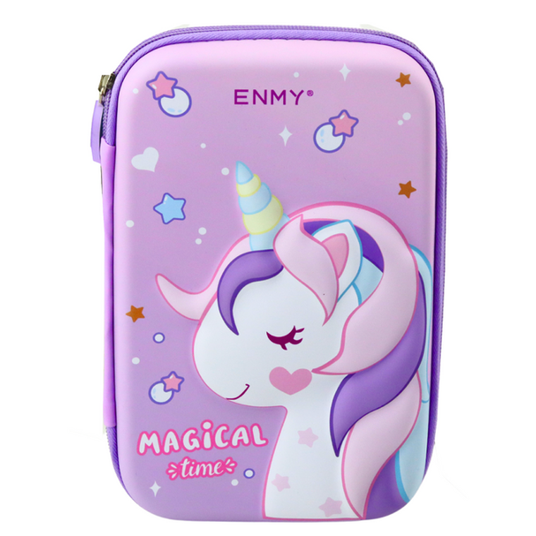 Lean Toys, piórnik rozkładany, pojedynczy, fioletowy jednorożec