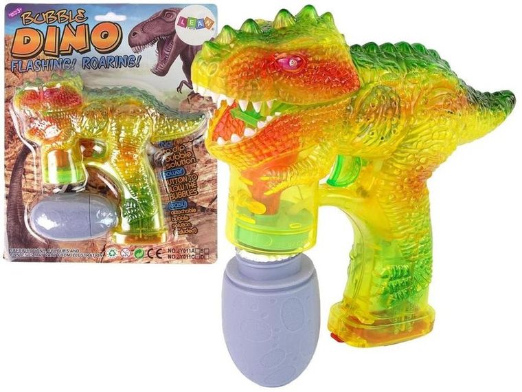 Lean Toys, pistolet do baniek mydlanych, dinozaur