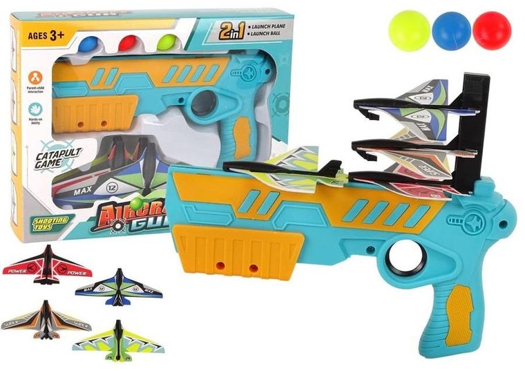 Lean Toys, pistolet na kulki, wyrzutnia 2w1