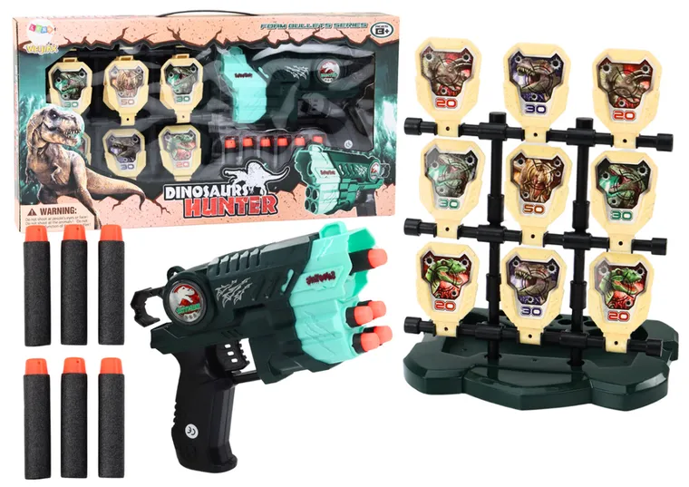 Lean Toys, pistolet z tarczą i strzałkami, zielony