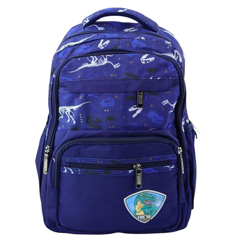Lean Toys, plecak szkolny, dinozaur t-rex granatowy, 20l