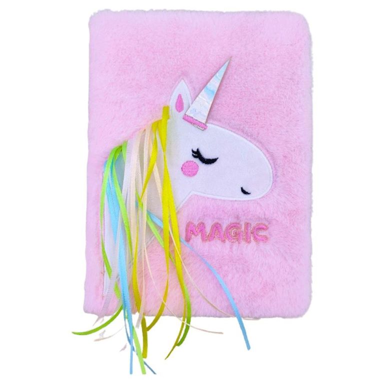 Lean Toys, pluszowy notatnik, A5, linie, jednorożec, 1 szt.