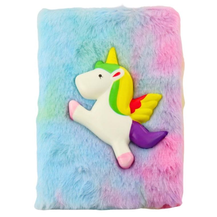 Lean Toys, pluszowy notatnik, linie, jednorożec 3D, 1 szt.