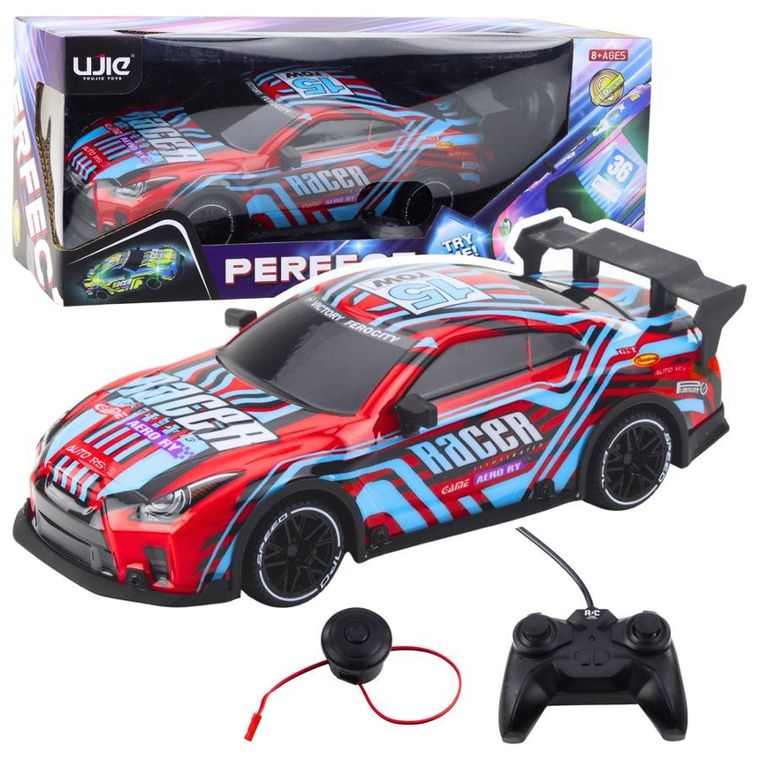 Lean Toys, pojazd wyścigowy ze świecącą karoserią, zdalnie sterowany