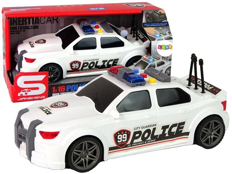Lean Toys, policja, pojazd sportowy, 1:16, biały