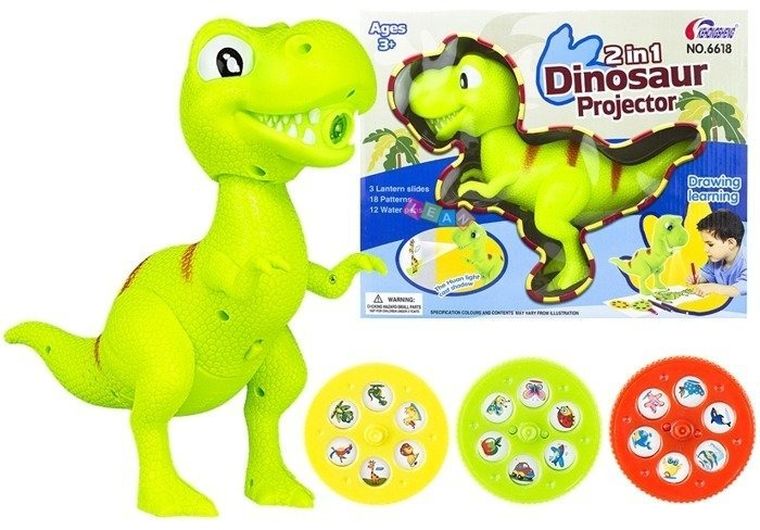 Lean Toys, projektor do nauki rysowania, dinozaur, 2w1