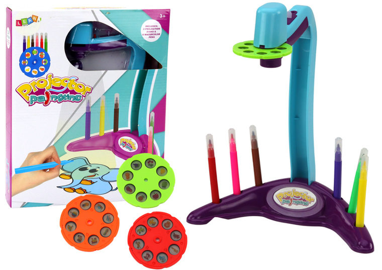 Lean Toys, projektor do nauki rysowania, fioletowy