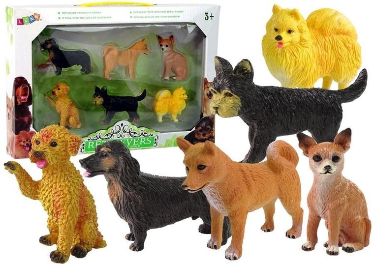 Lean Toys, psy rasowe, figurki, 6 szt.