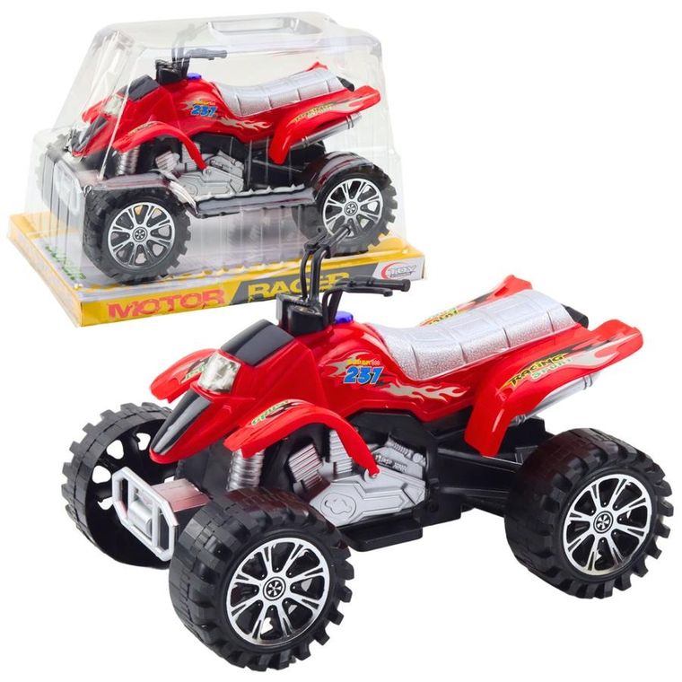 Lean Toys, quad terenowy, pojazd z napędem, czerwony