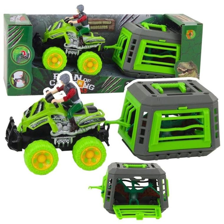 Lean Toys, Quad z kierowcą klatka z dinozaurem pterodaktyl