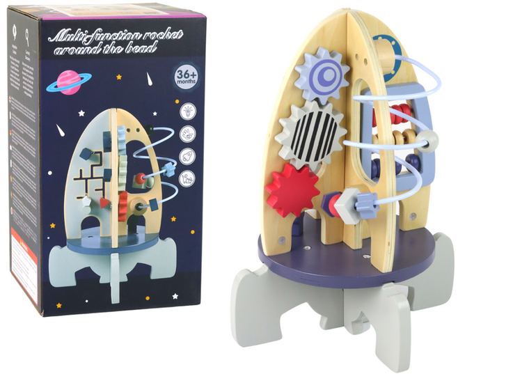 Lean Toys, rakieta, drewniana zabawka edukacyjna