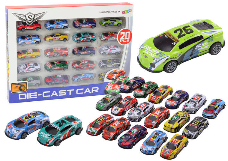 Lean Toys, resoraki sportowe, 1:64, 20 szt.