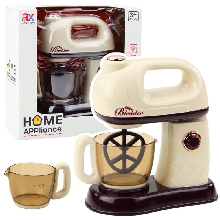 Lean Toys, robot mikser kuchenny dla dzieci obracająca się końcówka, 360° światła biały