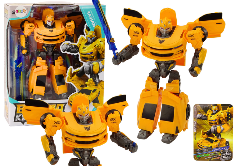 Lean Toys, robot transformujący, żółty