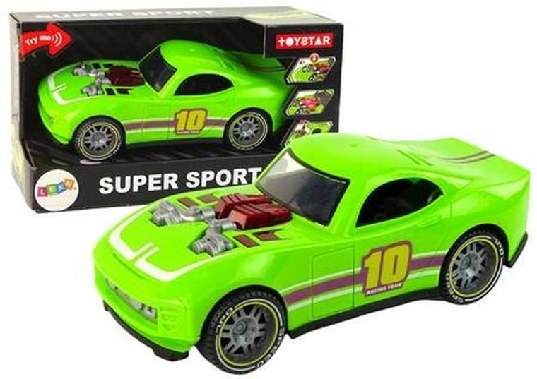 Lean Toys, samochód sportowy, pojazd z dźwiękiem, zielony, 1:14