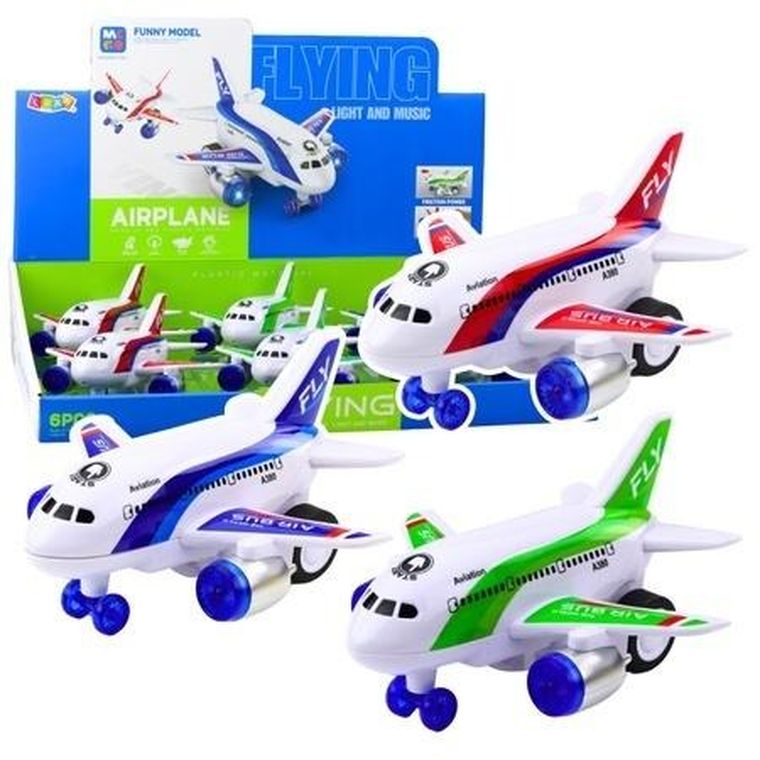 Lean Toys, samolot pasażerski, pojazd interaktywny, 1 szt.