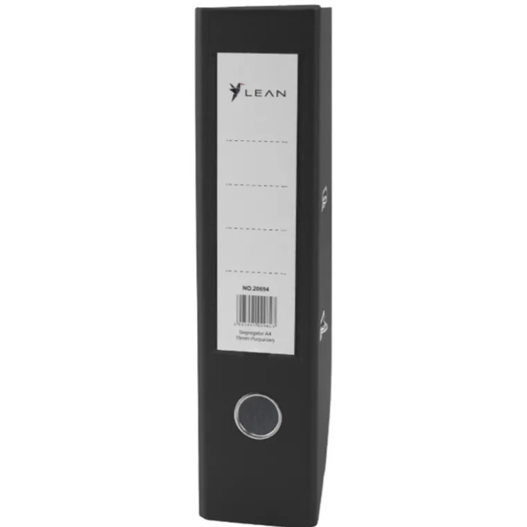 Lean Toys, segregator A4, 75 mm, czarny