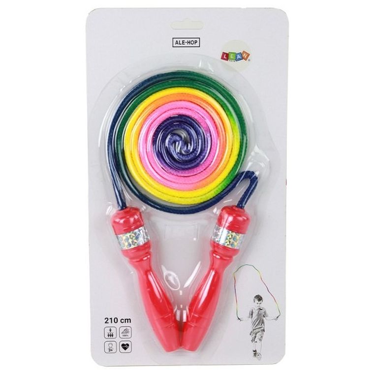 Lean Toys, skakanka tęczowa, czerwone rączki
