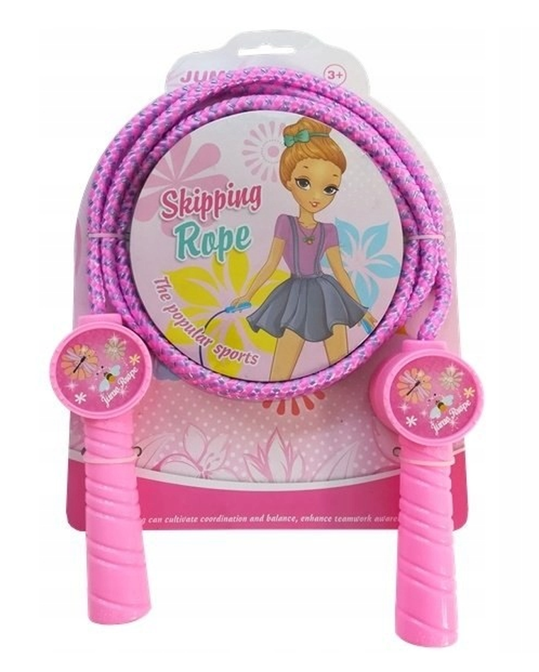Lean Toys, skakanka ze sznurku, różowa