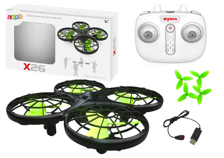 Lean Toys, Syma X26, dron zdalnie sterowany, czarny