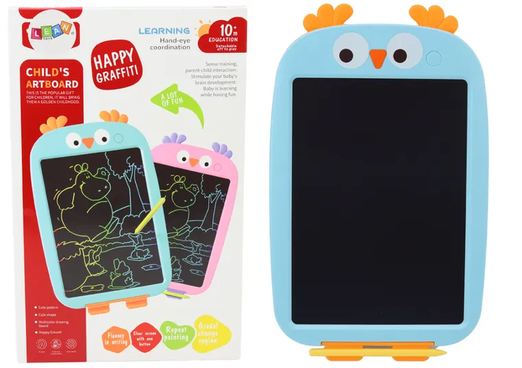 Lean Toys, tablet graficzny z rysikiem, ptak, niebieski