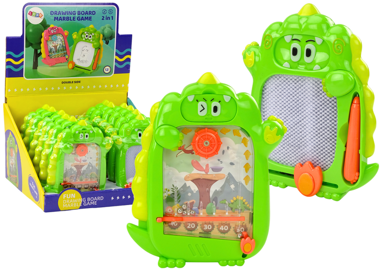 Lean Toys, tablica do rysowania, 2w1, dinozaur, zielony