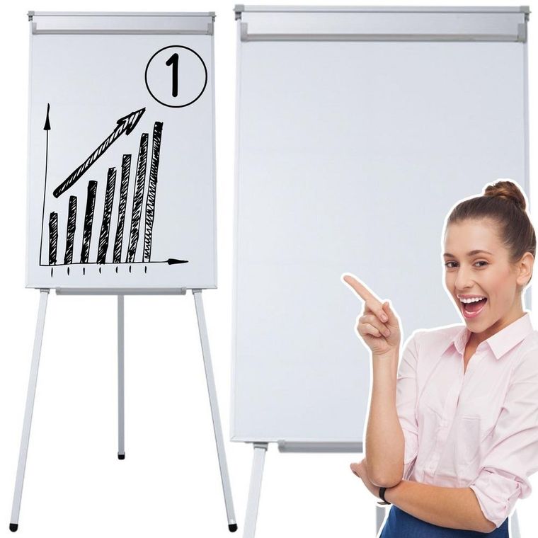 Lean Toys, tablica magnetyczna biała, 70-100 cm