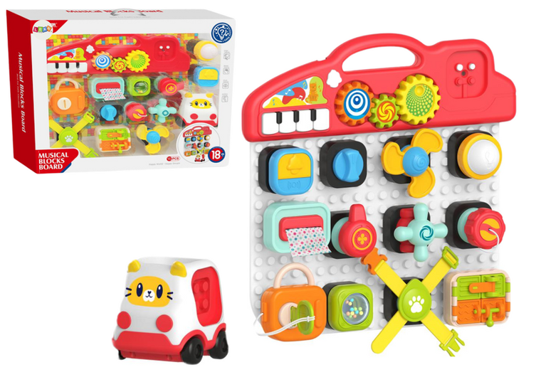 Lean Toys, tablica sensoryczna, 15 elementów