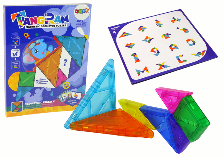 Lean Toys, Tangram, gra logiczna, 7 elementów