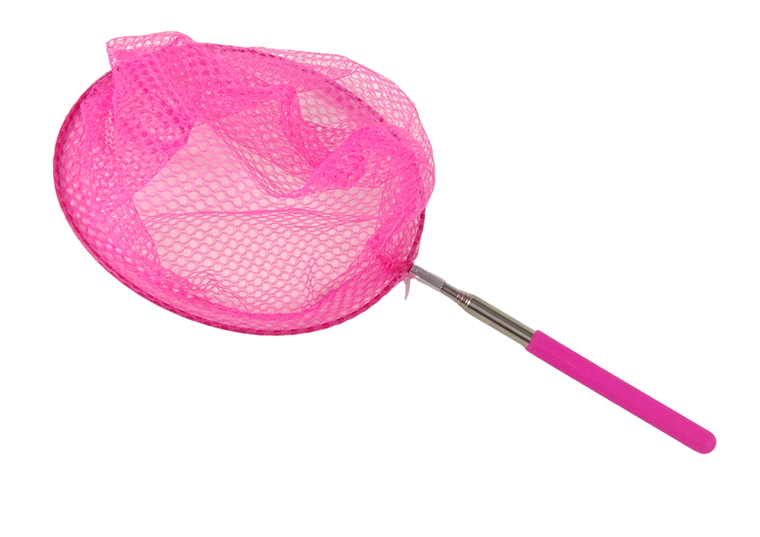 Lean Toys, teleskopowa siatka na motyle, różowa, 85 cm