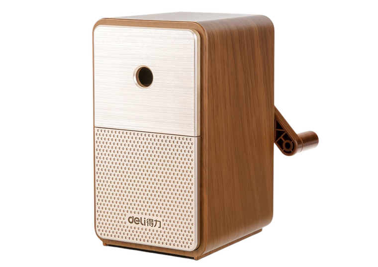 Lean Toys, temperówka na korbkę, brązowa