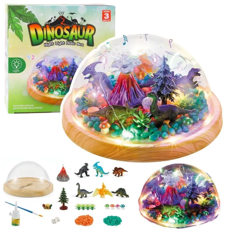 Lean Toys, Terrarium z Dinozaurami, lampka nocna, zestaw kreatywny