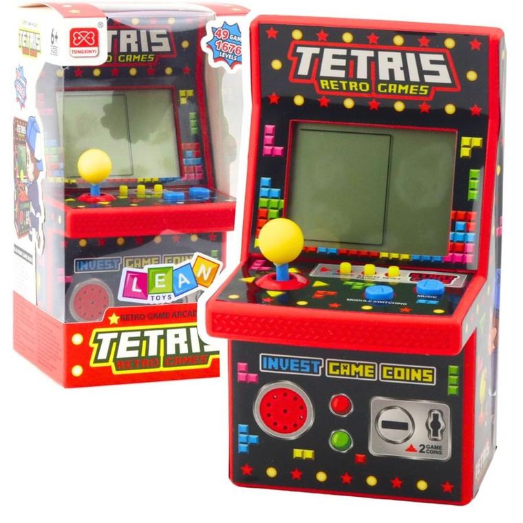 Lean Toys, tetris, automat do gry, gra elektroniczna, czerwony