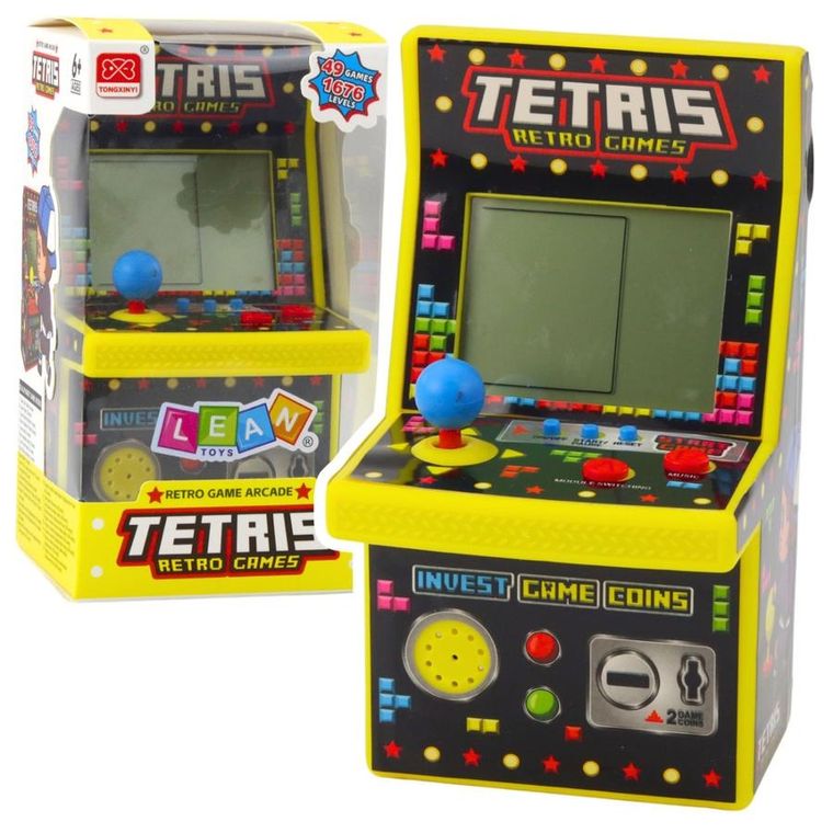Lean Toys, tetris, automat do gry, gra elektroniczna, żółty