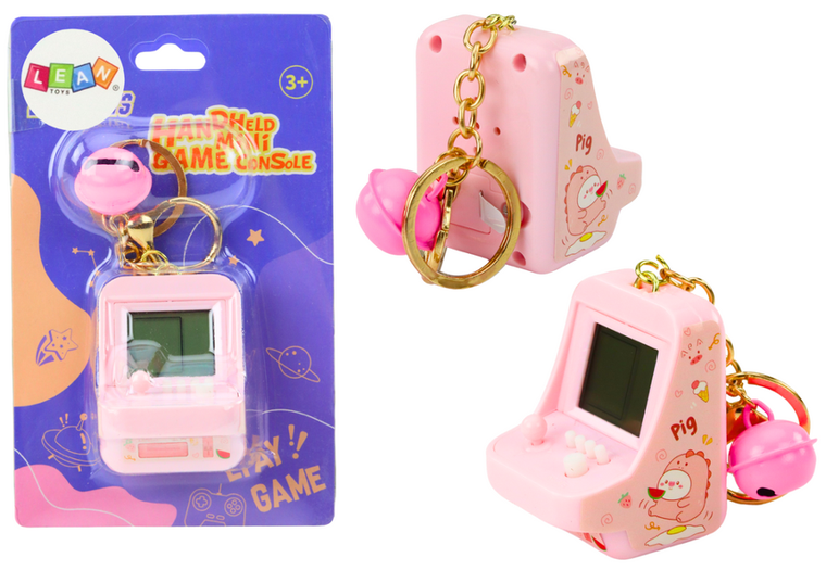 Lean Toys, tetris, kieszonkowa gra elektroniczna, różowa