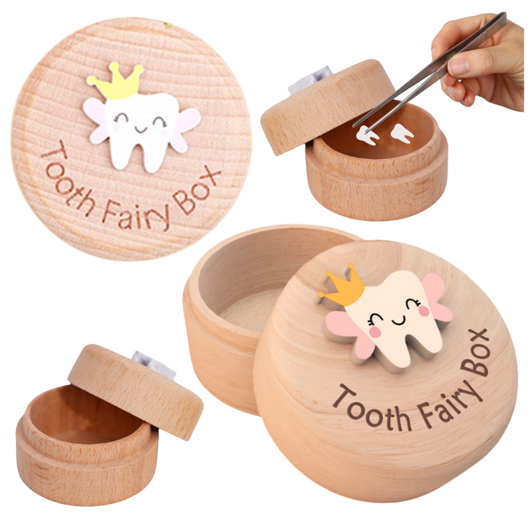Lean Toys, Tooth Fairy Box, drewniane pudełko na zęby mleczne dla dzieci z grawerem