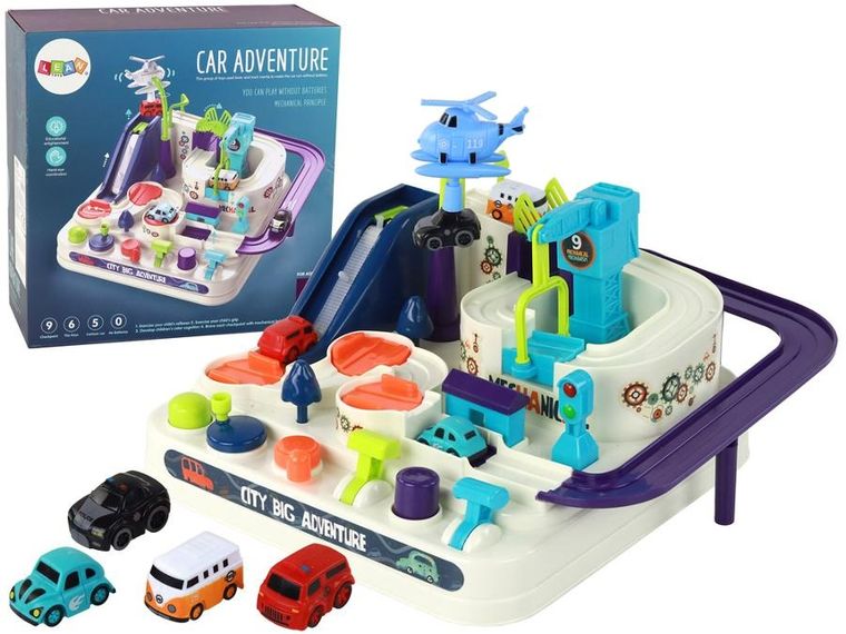 Lean Toys, tor samochodowy z pojazdami
