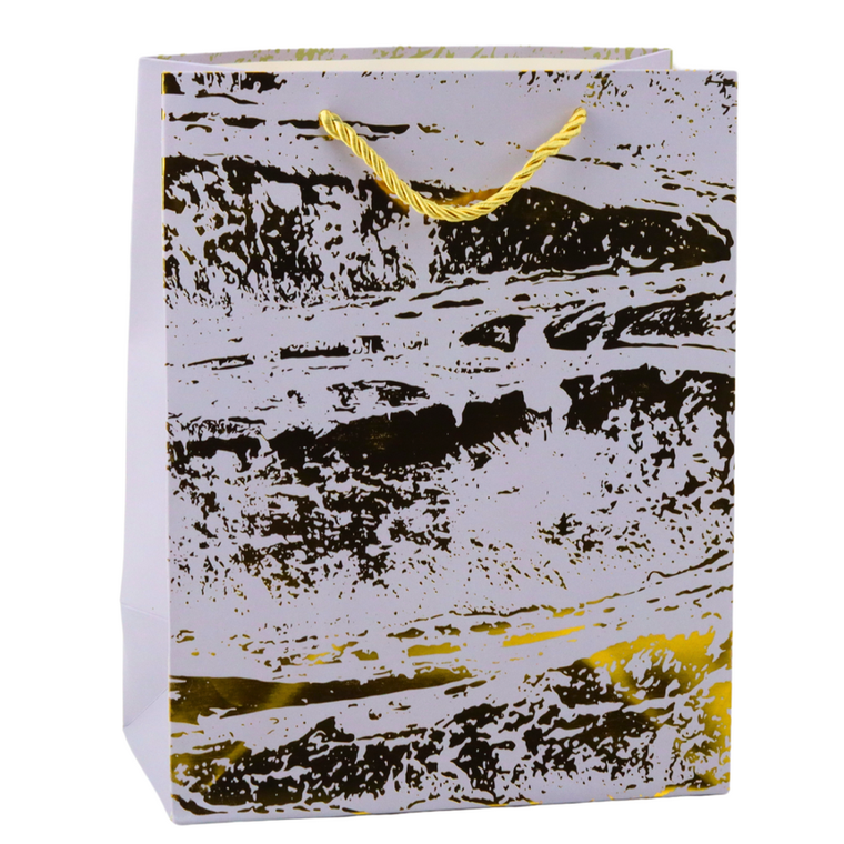 Lean Toys, torba prezentowa złote zdobienia elegancka, 23-18 x10 cm, 1 szt.