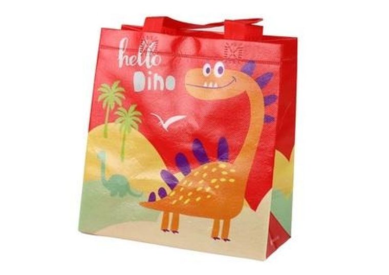 Lean Toys, Torebka prezentowa, dinozaur, czerwona 23-21.5-11 cm