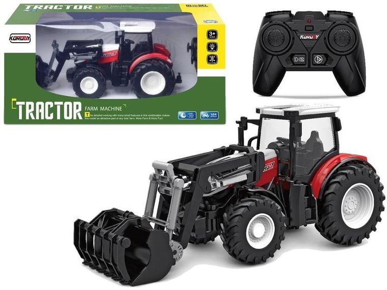 Lean Toys, traktor, pojazd zdalnie sterowany, 2.4G, czerwony, 1:24
