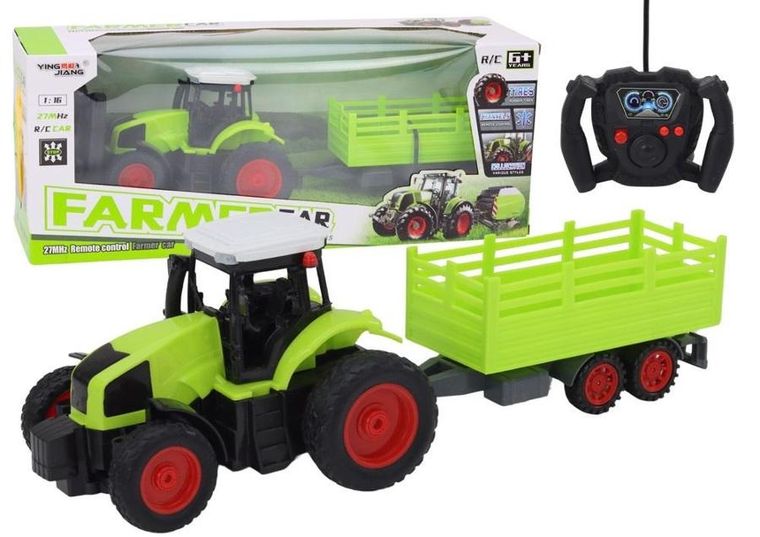 Lean Toys, traktor, pojazd zdalnie sterowany, zielony, 1:16
