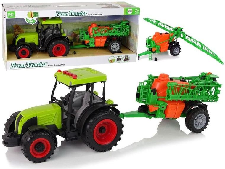 Lean Toys, traktor z opryskiwaczem, zielony