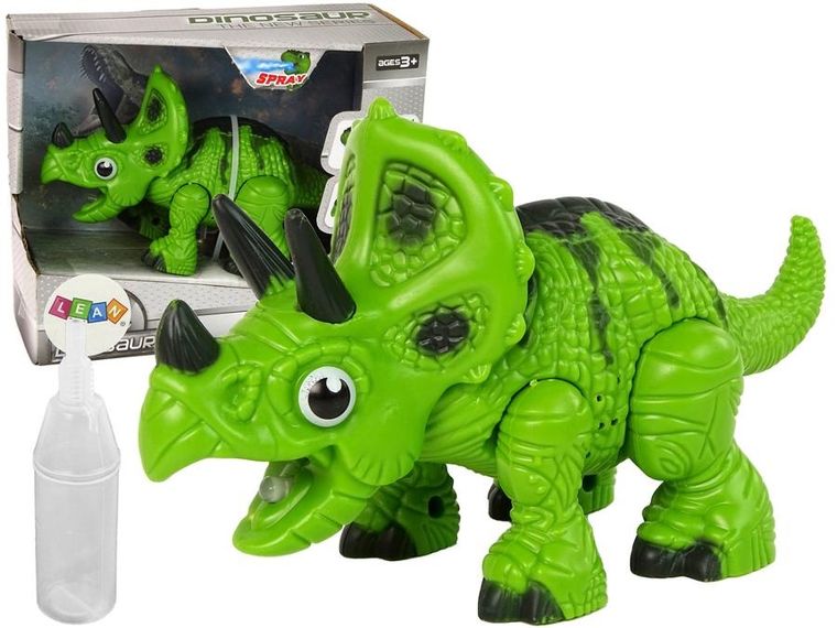 Lean Toys, Triceratops, dinozaur interaktywny, zielony