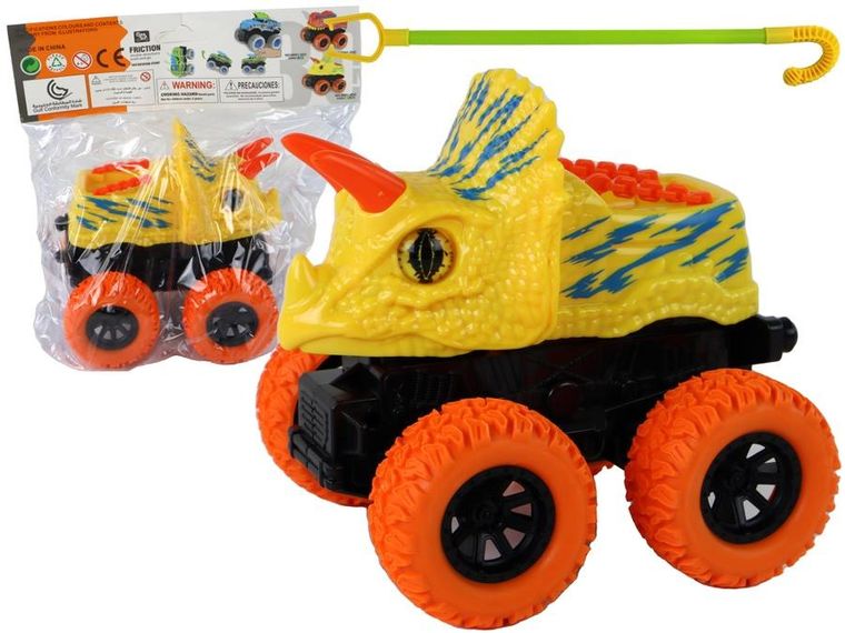 Lean Toys, Triceratops, pojazd terenowy, pchacz, żółty