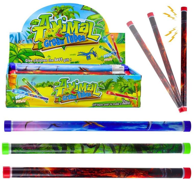 Lean Toys, tuba dźwiękowa, świecąca, dinozaury, 40 cm, 1 szt.