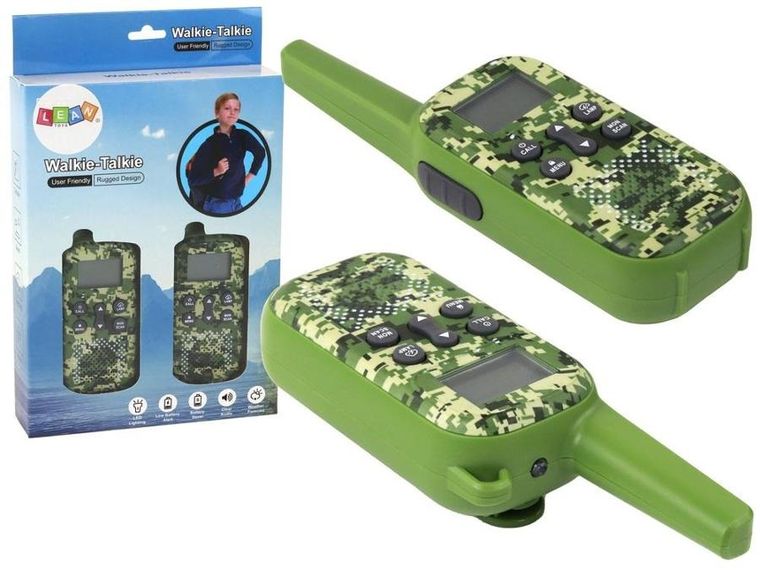 Lean Toys, walkie-talkie, zasięg 3 km, moro