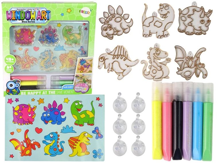 Lean Toys, witraże na okno 3D, dinozaury