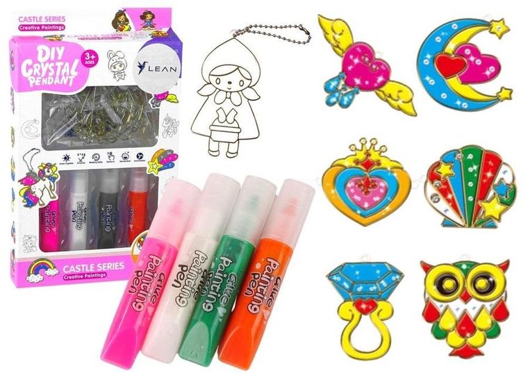 Lean Toys, witraże zawieszki, DIY, 6 szt.