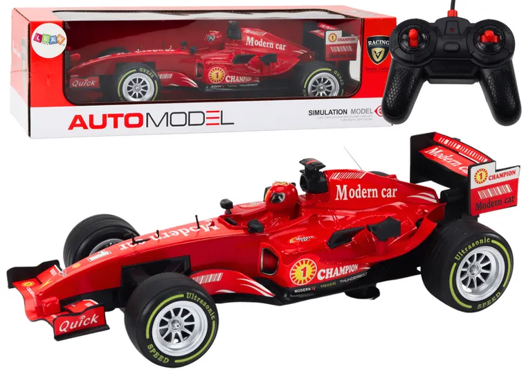 Lean Toys, wyścigówka, pojazd zdalnie sterowany, 1:12, czerwona